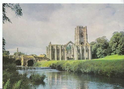 Yorkshire postcard fountains - postcard,