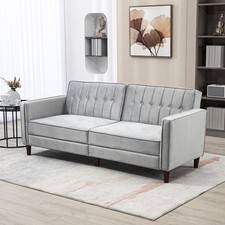 Sofa Futon Velvet-Touch Tufted