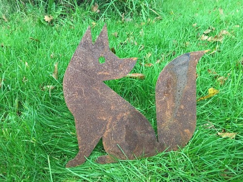 Rusty fox silhouette - rusty, metal
