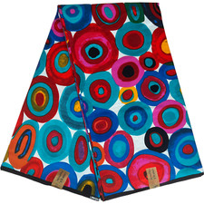 African Fabric Ankara White Blue Teal Ethnic Print Yards 100% Cotton Material