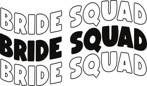 Bride squad wave text - bride,
