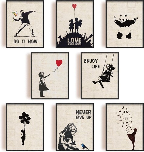 Set banksy wall art prints - banksy,