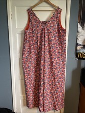 Next Orange, Blue And White Floral Dress Size XXL. Cotton Fully Lined