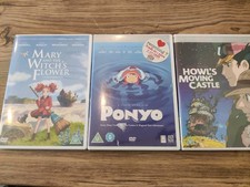 Studio Ghibli DVDs, Mary And The Witches Flower, Ponyo,Howls Moving Castle