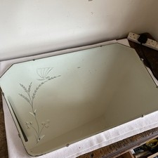 Large vintage frameless bevelled Wall mirror