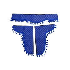 Blue Eco Leather Curtains with