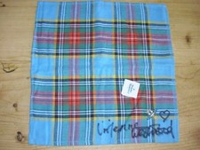 Vivienne Westwood Signed Pocket Square Tartan Handkerchief. Punk, Mclaren .Rare!