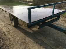 Flatbed Small Bale Farm Trailer 4Tractor Hay Straw Machinery Transport