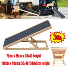 100cm / 70cm Wooden Dog Ramp Pet Puppy Adjustable Non Slip Carpet Surface Stair