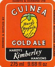 BEER BOTTLE LABEL - HARDYS & HANSONS BREWERY - GUINEA GOLD ALE (275ml)