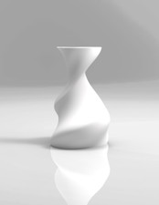 Asymmetrical 3D Printed Vase  - for Faux or Dried Flowers
