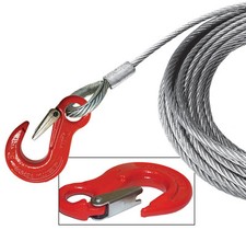 9mm x 20 metre Recovery Winch cable with hook 7x19 steel wire rope mtr m 4x4