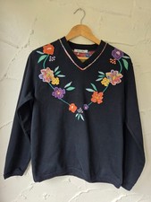 Alice Collins Size 12 Applique Floral Jumper Sweatshirt