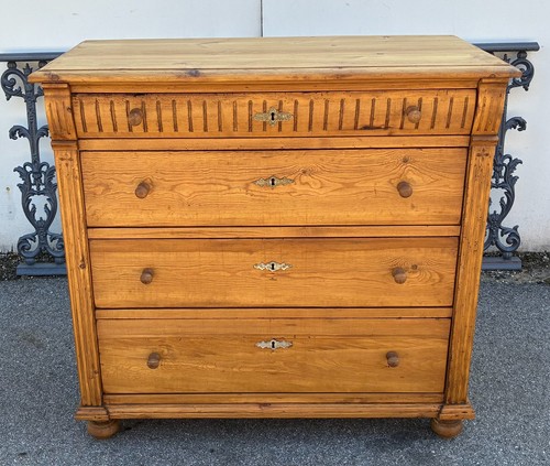 Antique pine chest four - antique,