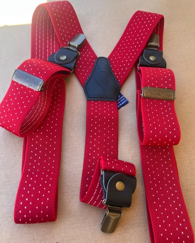 Red spotty braces with real - red,