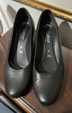 Gabor Comfort Black Leather Court Shoes Size 4 1/2 G - VGC