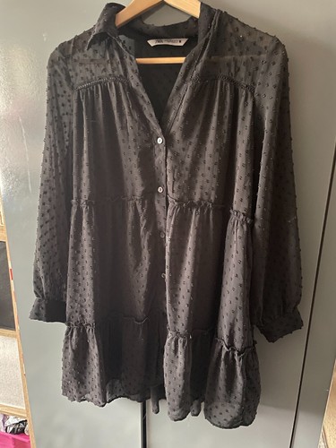 Zara black long sleeves dress