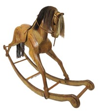 SUPERB HUGE ENGLISH  VINTAGE WOODEN ROCKING HORSE - OFFER INVITED