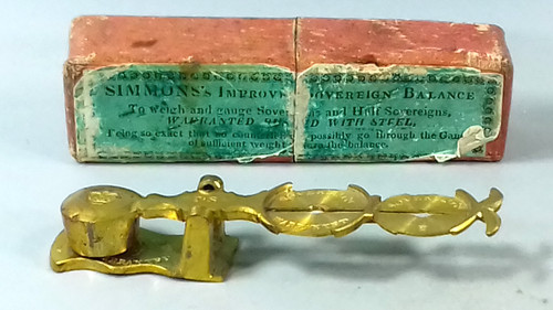Antique brass sovereign scales - brass,