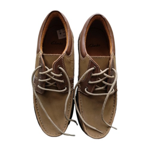 Clarks men leather tan boat - leather,