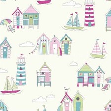 Seaside Beach Hut Fabric