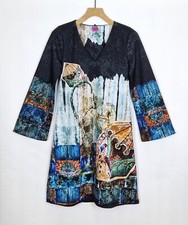 SAVE THE QUEEN QUIRKY CIRCUS THEMED FLUTED SLEEVES A LINE STYLE DRESS S