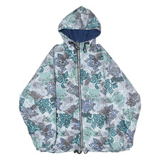 Vintage CAMPAGNOLO Mens Jacket Blue 90s Hooded Crazy Pattern L