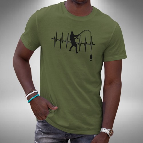 Fishing heartbeat shirt - fishing,