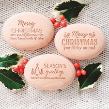 Personalised Christmas Pebbles Stocking Fillers Table Decor Keepsake Gift