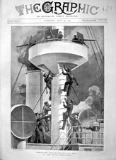 Old Antique Print 1897 Navy
