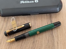 Pelikan M150 / 481 Old Style Black / Green F Nib Fountain Pen W. Germany - RARE