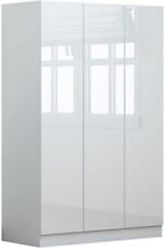 Stora 120cm 3 Door Wardrobe Storage Shelves White Gloss Return Graded1