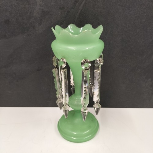 Victorian uranium glass lustre - victorian,