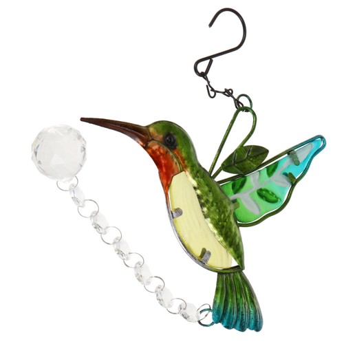 Green bird crystal pendant - crystal,