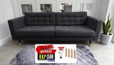 RRP:£599 IKEA LANDSKRONA GUNNARED GREY THREE SEATER SOFA CHESTERFIELD/OFFICE/DFS