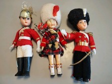3 Vintage Guard Soldier Dolls