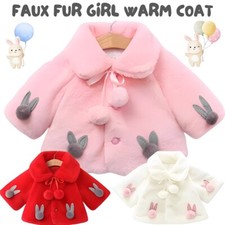 NEW BABY GIRLS FAUX FUR BUNNY
