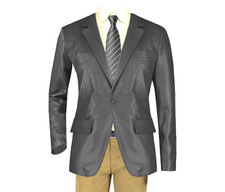 Men's Grey Real Lambskin
