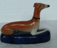 ENGLISH STAFFORDSHIRE FIGURE PENHOLDER greyhound dog MID TO LATE 19TH CENTURY 