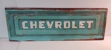 Chevrolet Truck Tailgate Wall Decor Sign Garage Vintage Embossed Rustic Patina