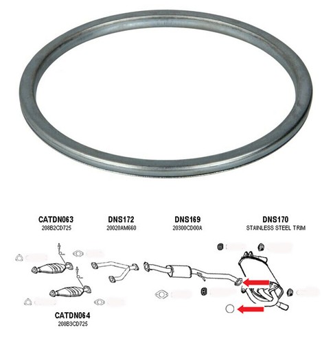 Exhaust gasket for nissan 350z - exhaust,