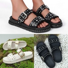 Womens Ladies Flat Studs
