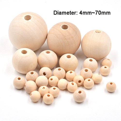 Natural wooden craft balls - natural,