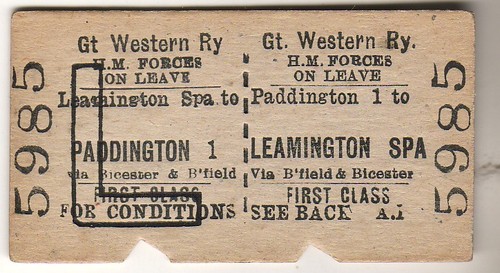 Railway ticket gwr 1st class - 1st,