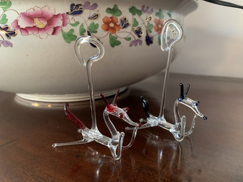 Hand blown glass running fox - running,