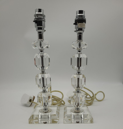 Pair cut crystal table - crystal,