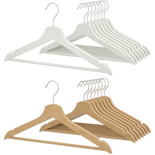8x IKEA BUMERANG Wooden Clothes Hangers – Natural Solid Wood Wardrobe Hangers