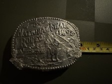 Vintage 1992 Hesston National Finals Rodeo Belt Buckle