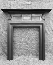 ANTIQUE CAST IRON FIREPLACE /