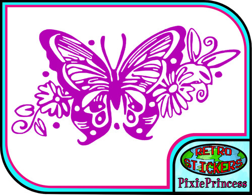 Butterfly flower vinyl - butterfly,
